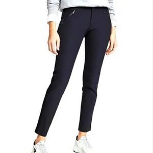 Rebecca Taylor Ava Techy Navy Pants with Tuxedo Black Stripe Size 4